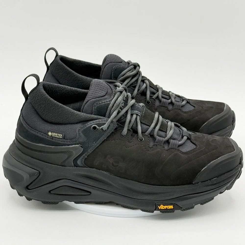 Hoka‎ KAHA 3 Low GTX Mens 8.5 Triple Black Gore-Tex Trail Shoes 1162532 - NEW